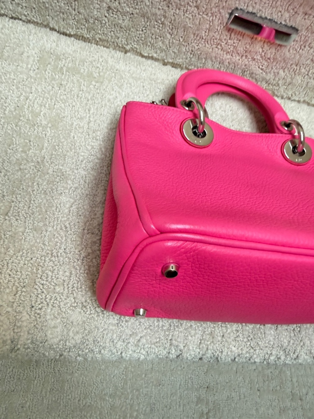 Christian Dior Calfskin Small Diorissimo Tote Fuchsia - Picture 11 of 12